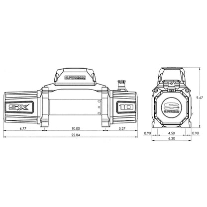 SX10SR Winch 10K with Synthetic Rope