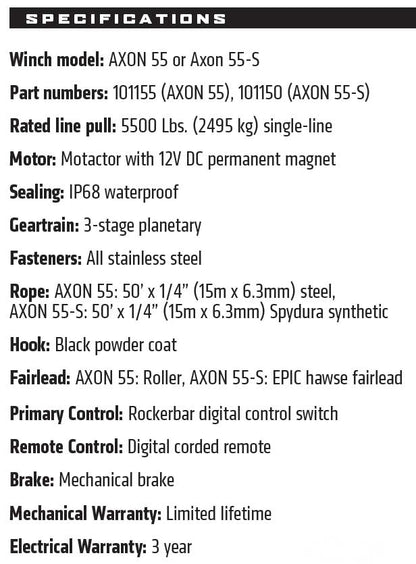 Warn Axon 55-S Powersport Winch