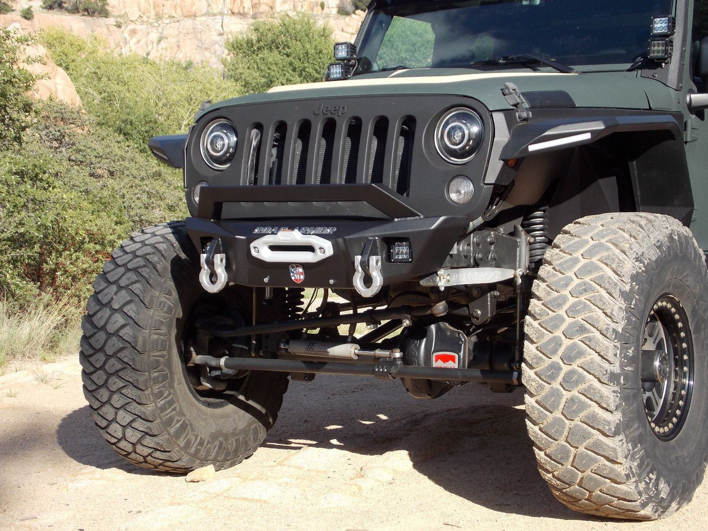 Road Armor JL/JT Stealth Front Winch Bumper Sheetmetal Bar Guard Competition Cut - Texture Black