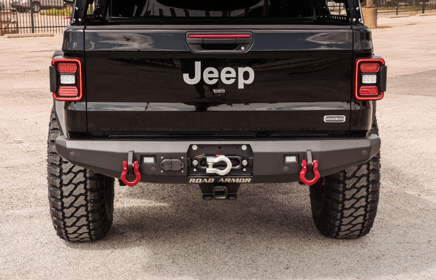 Road Armor JT Gladiator Stealth Rear Winch Bumper, 9500lb Remote Winch - Texture Black