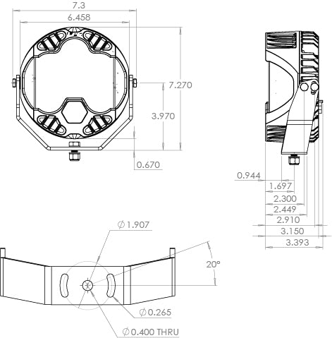 Baja Designs LP6 Pro Dimensions