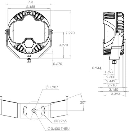 Baja Designs LP6 Pro Dimensions