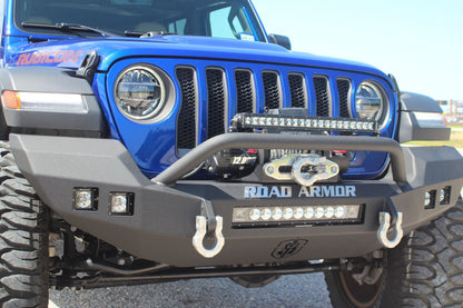 Road Armor JL/JT Rubicon Stealth Front Winch Bumper Sheetmetal Bar Guard Full Width RUBICON - Texture Black